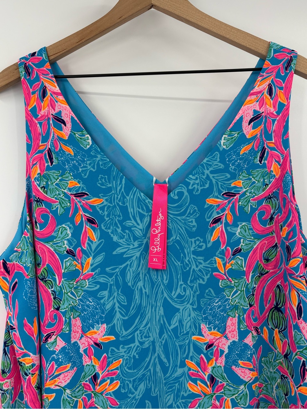 Lilly Pulitzer Florin Reversible Lileeze Tank Top Seaweed Samba Engineer XL NWT - Picture 11 of 14